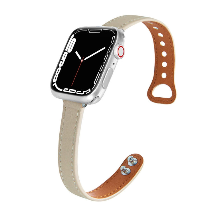 Leather Replacement Strap Watchband For Apple Watch Series, 7 41mm / 6&amp;SE&amp;5&amp;4 40mm / 3&amp;2&amp;1 38mm, 7 45mm / 6&amp;SE&amp;5&amp;4 44mm / 3&amp;2&amp;1 42mm