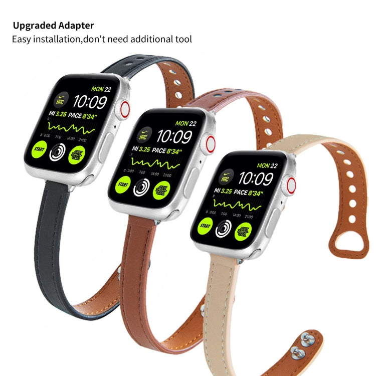 Leather Replacement Strap Watchband For Apple Watch Series, 7 41mm / 6&amp;SE&amp;5&amp;4 40mm / 3&amp;2&amp;1 38mm, 7 45mm / 6&amp;SE&amp;5&amp;4 44mm / 3&amp;2&amp;1 42mm