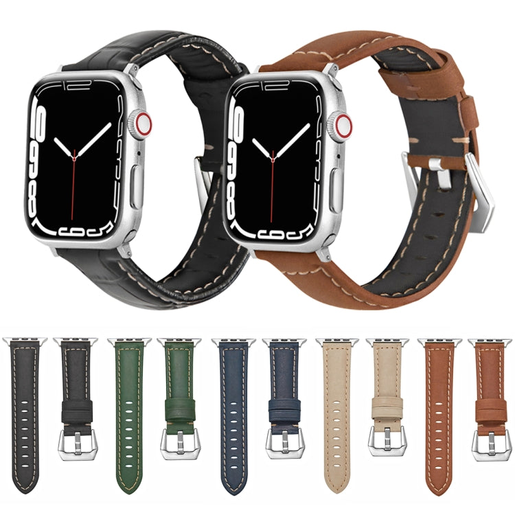 Leather Replacement Strap Watchband For Apple Watch Series, 7 41mm / 6&amp;SE&amp;5&amp;4 40mm / 3&amp;2&amp;1 38mm, 7 45mm / 6&amp;SE&amp;5&amp;4 44mm / 3&amp;2&amp;1 42mm
