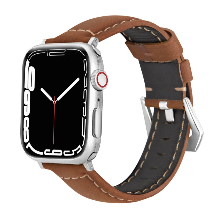 Leather Replacement Strap Watchband For Apple Watch Series, 7 41mm / 6&amp;SE&amp;5&amp;4 40mm / 3&amp;2&amp;1 38mm, 7 45mm / 6&amp;SE&amp;5&amp;4 44mm / 3&amp;2&amp;1 42mm