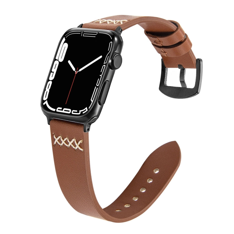 Leather Replacement Strap Watchband For Apple Watch Series, 7 41mm / 6&SE&5&4 40mm / 3&2&1 38mm, 7 45mm / 6&SE&5&4 44mm / 3&2&1 42mm