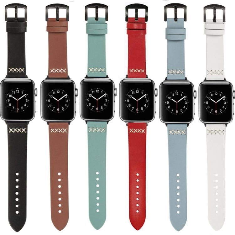 Leather Replacement Strap Watchband For Apple Watch Series, 7 41mm / 6&SE&5&4 40mm / 3&2&1 38mm, 7 45mm / 6&SE&5&4 44mm / 3&2&1 42mm