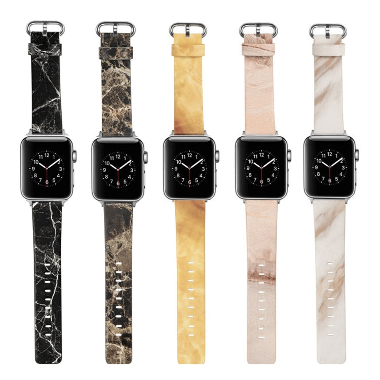 Marbled Leather Strap For Apple Watch Series, 7 41mm / 6&amp;SE&amp;5&amp;4 40mm / 3&amp;2&amp;1 38mm, 7 45mm / 6&amp;SE&amp;5&amp;4 44mm / 3&amp;2&amp;1 42mm