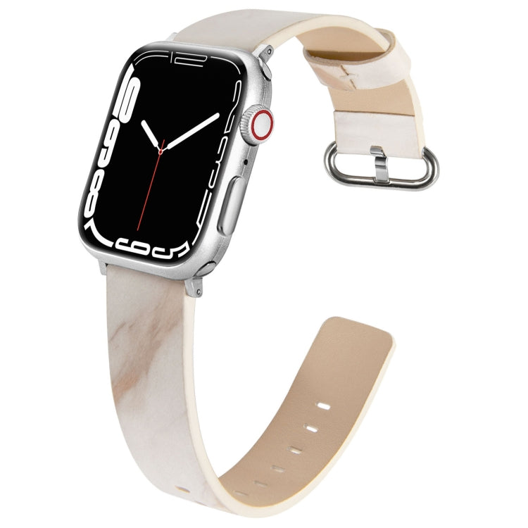 Marbled Leather Strap For Apple Watch Series, 7 41mm / 6&amp;SE&amp;5&amp;4 40mm / 3&amp;2&amp;1 38mm, 7 45mm / 6&amp;SE&amp;5&amp;4 44mm / 3&amp;2&amp;1 42mm