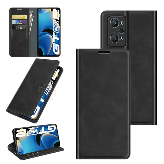 For OPPO Realme GT Neo2 Retro-skin Business Magnetic Suction Leather Case with Holder & Card Slots & Wallet, For OPPO Realme GT Neo2