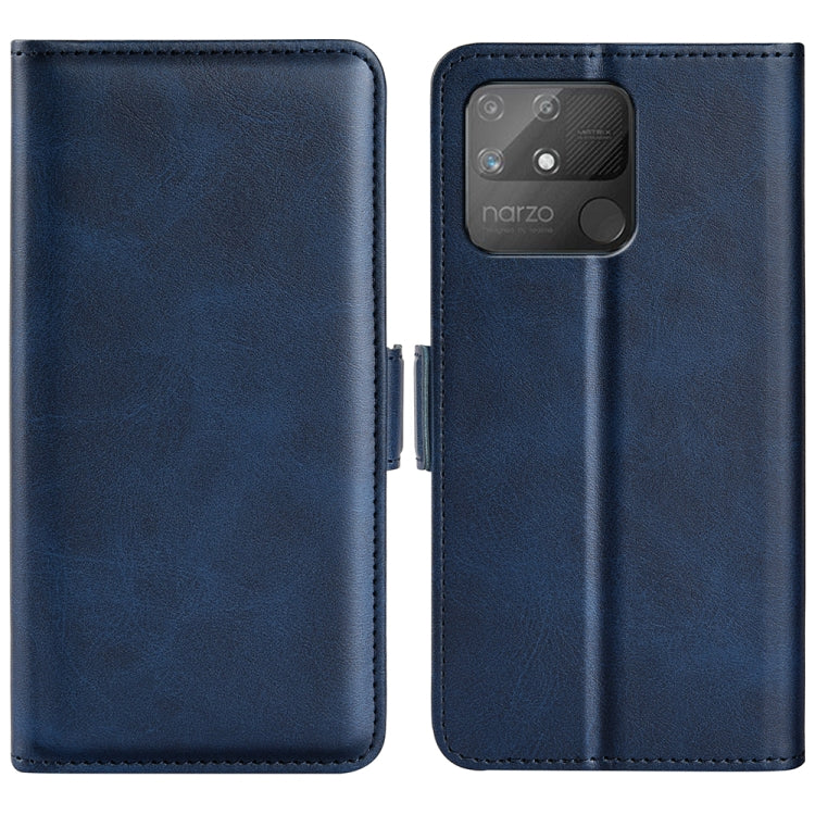 For OPPO Realme Narzo 50A Dual-side Magnetic Buckle Horizontal Flip Leather Case with Holder & Card Slots & Wallet, For OPPO Realme Narzo 50A