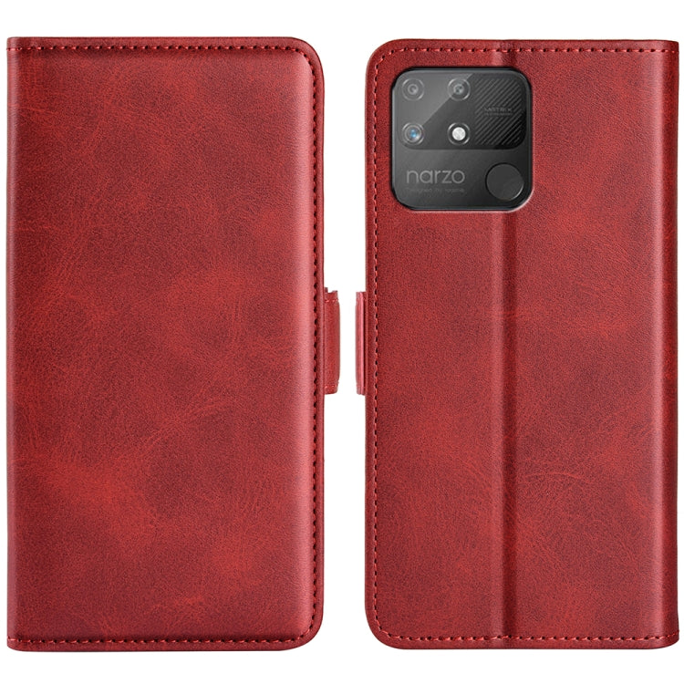 For OPPO Realme Narzo 50A Dual-side Magnetic Buckle Horizontal Flip Leather Case with Holder & Card Slots & Wallet, For OPPO Realme Narzo 50A