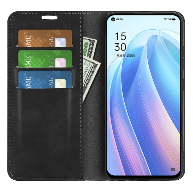 For OPPO Reno 7 5G Retro-skin Magnetic Suction Leather Phone Case, For OPPO Reno7 5G