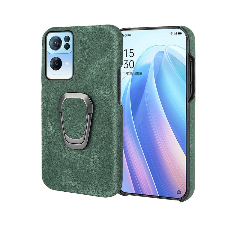 Ring Holder PU Phone Case For OPPO Reno7 Pro 5G, For OPPO Reno7 Pro 5G