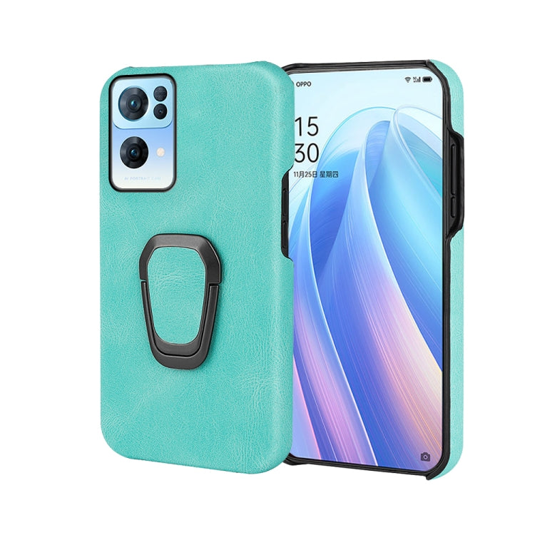 Ring Holder PU Phone Case For OPPO Reno7 Pro 5G, For OPPO Reno7 Pro 5G