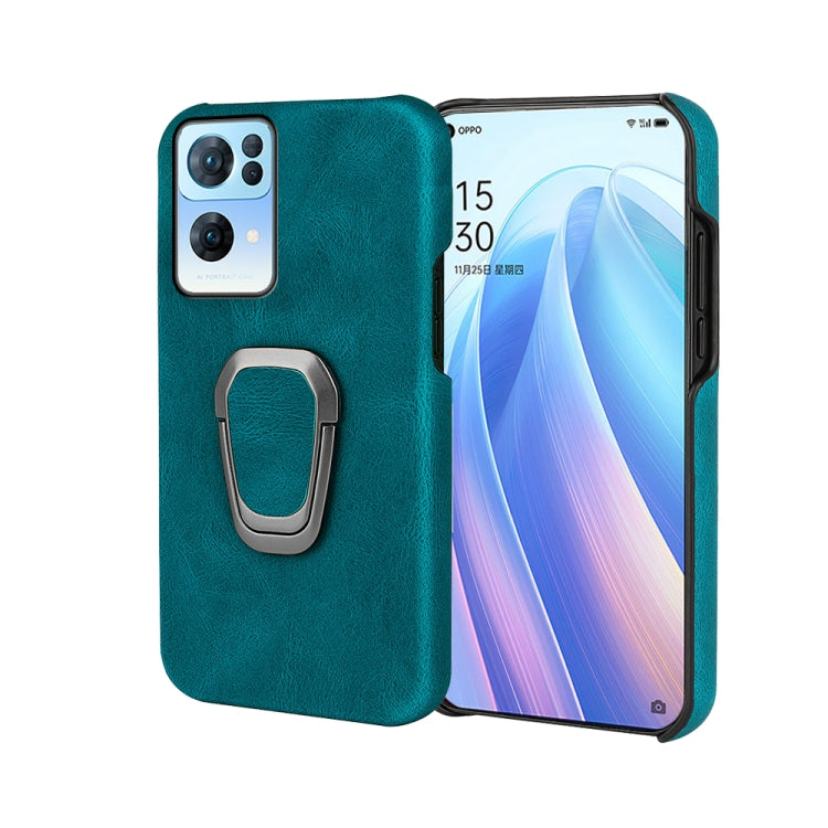 Ring Holder PU Phone Case For OPPO Reno7 Pro 5G, For OPPO Reno7 Pro 5G