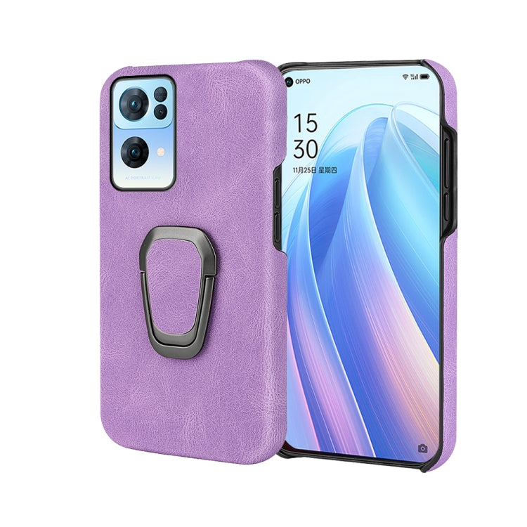 Ring Holder PU Phone Case For OPPO Reno7 Pro 5G, For OPPO Reno7 Pro 5G