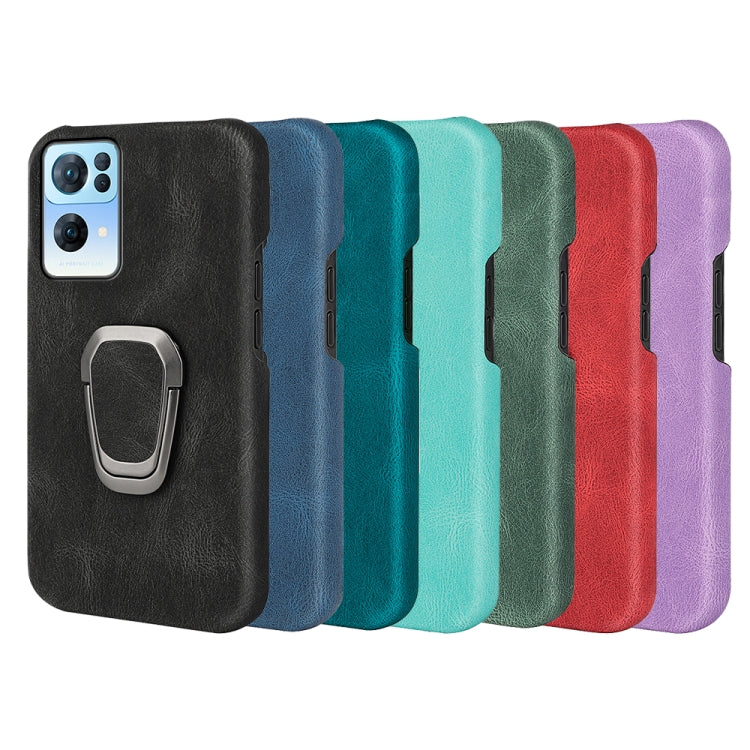 Ring Holder PU Phone Case For OPPO Reno7 Pro 5G, For OPPO Reno7 Pro 5G