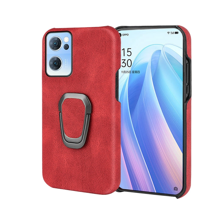 Ring Holder PU Phone Case For OPPO Reno7 5G, For OPPO Reno7 5G