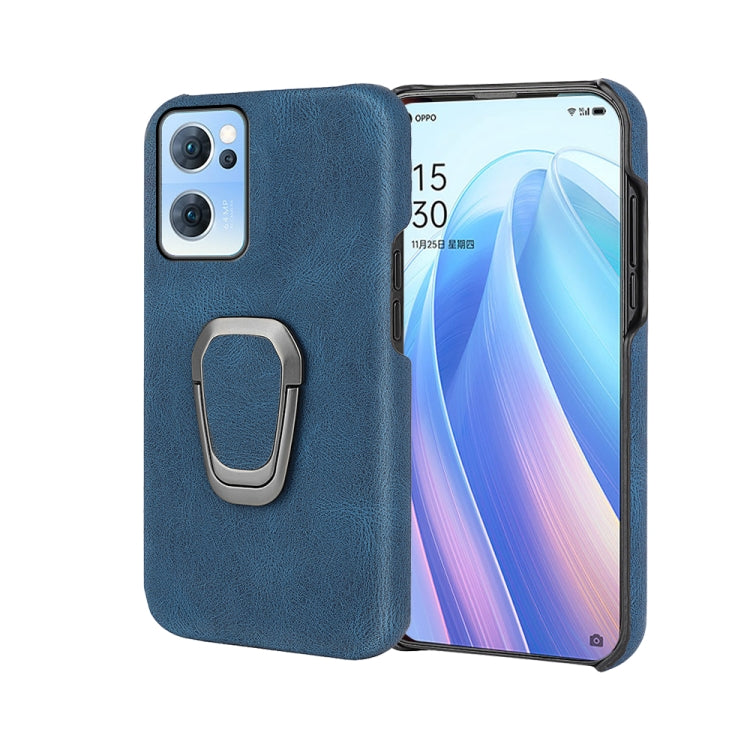 Ring Holder PU Phone Case For OPPO Reno7 5G, For OPPO Reno7 5G