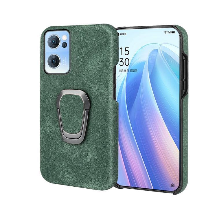 Ring Holder PU Phone Case For OPPO Reno7 5G, For OPPO Reno7 5G