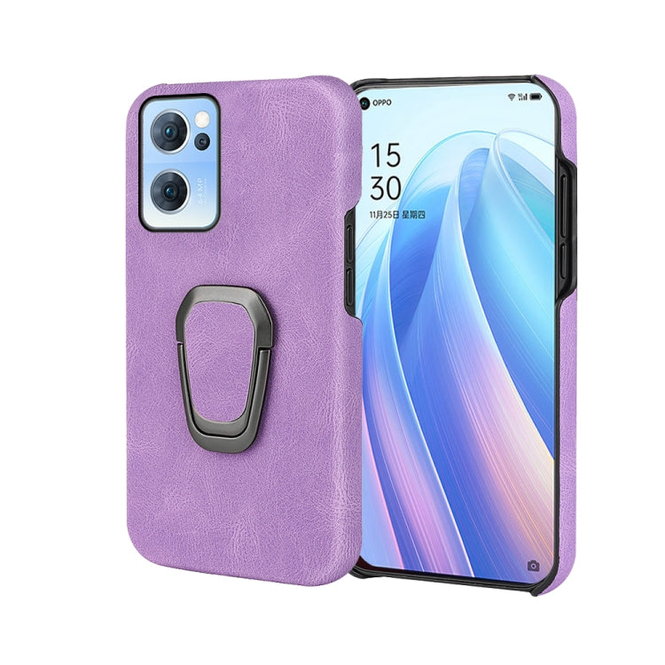 Ring Holder PU Phone Case For OPPO Reno7 5G, For OPPO Reno7 5G