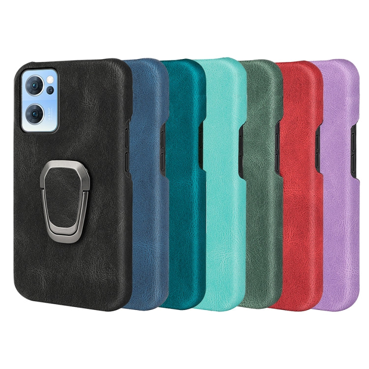 Ring Holder PU Phone Case For OPPO Reno7 5G, For OPPO Reno7 5G