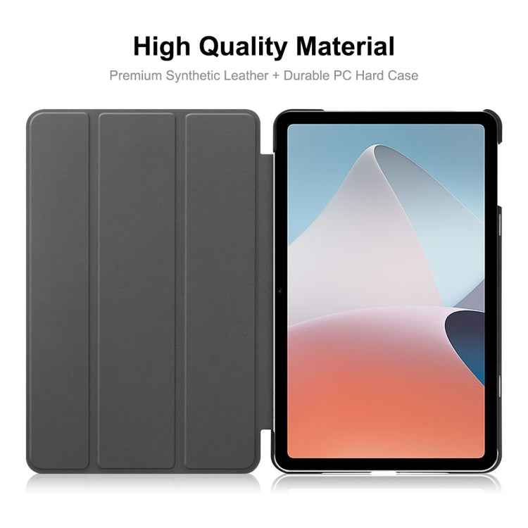 For OPPO Pad Air ENKAY Custer Tri-fold Texture Leather Smart Tablet Case, For OPPO Pad Air