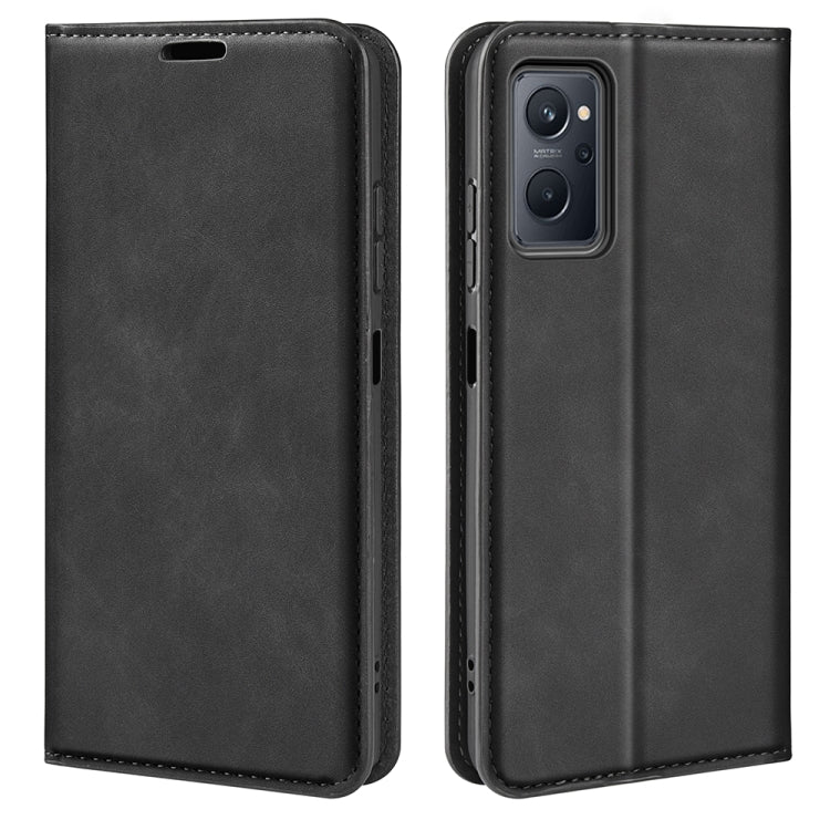 For OPPO Realme 9i Retro-skin Magnetic Suction Leather Phone Case, For OPPO Realme 9i