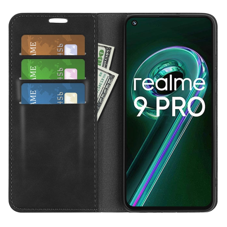 For OPPO Realme 9 Pro Retro-skin Magnetic Suction Leather Phone Case, For OPPO Realme 9 Pro