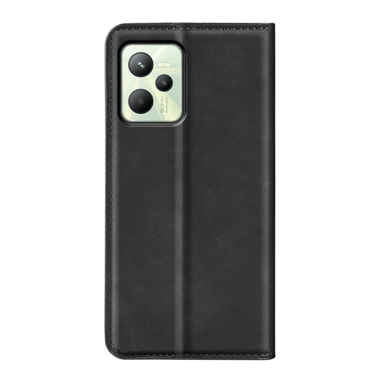 For OPPO Realme C35 Retro-skin Magnetic Suction Leather Phone Case, For OPPO Realme C35