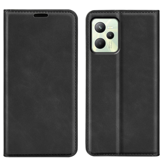 For OPPO Realme C35 Retro-skin Magnetic Suction Leather Phone Case, For OPPO Realme C35