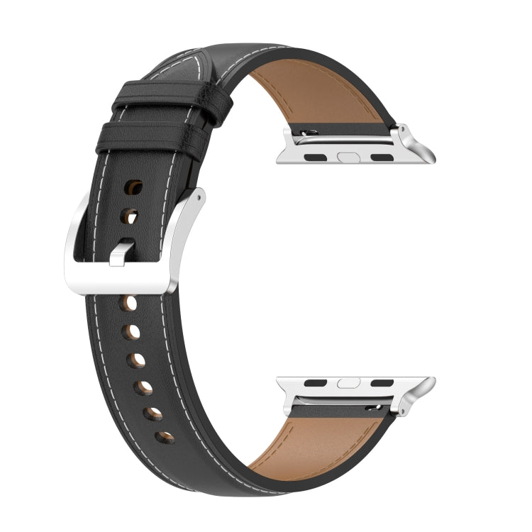 Top Layer Cowhide Sewing Watch Strap For Apple Watch Series