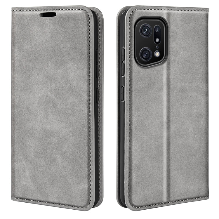 For OPPO Find X5 Pro Retro-skin Magnetic Suction Leather Phone Case, For OPPO Find X5 Pro