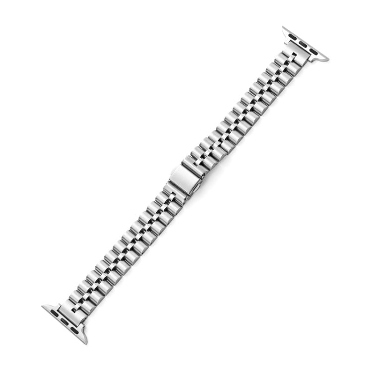 Half-Round Three-Bead Metal Watch Band For Apple Watch Series, 7 45mm / 6&SE&5&4 44mm / 3&2&1 42mm, 7 41mm / 6&SE&5&4 40mm / 3&2&1 38mm