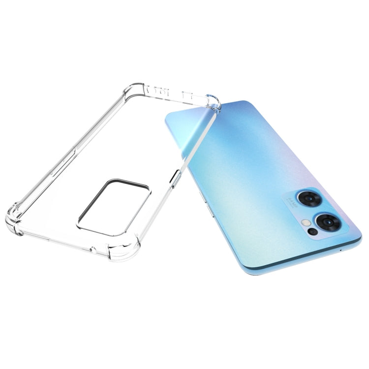 For OPPO Reno7 5G Global JSM Transparent TPU Airbag Shockproof Antiskid Phone Case, For OPPO Reno7 5G Global