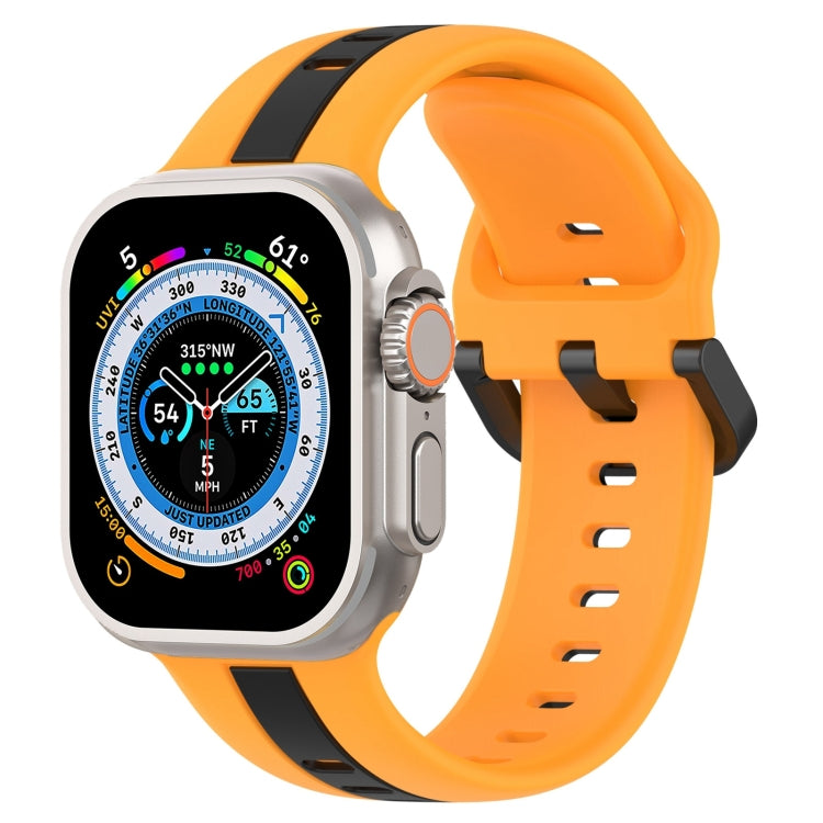 Two-Color Loop Buckle Silicone Watch Band, For Apple Watch Ultra 49mm, For Apple Watch Series 8&7 45mm