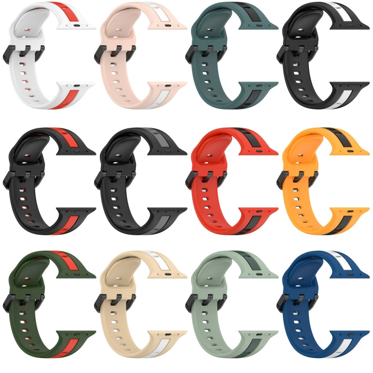 Two-Color Loop Buckle Silicone Watch Band, For Apple Watch Ultra 49mm, For Apple Watch Series 8&7 45mm