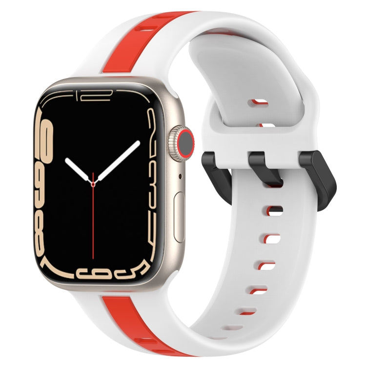 Two-Color Loop Buckle Silicone Watch Band, For Apple Watch Ultra 49mm, For Apple Watch Series 8&7 45mm