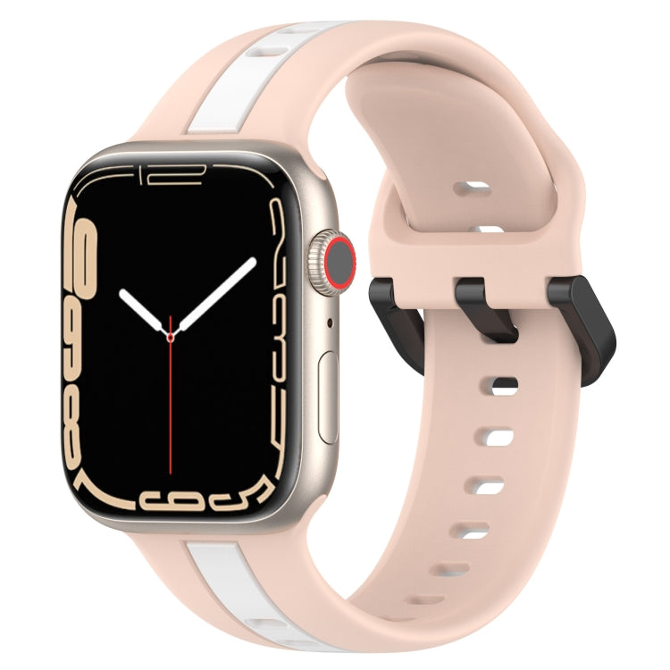 Two-Color Loop Buckle Silicone Watch Band, For Apple Watch Ultra 49mm, For Apple Watch Series 8&7 45mm