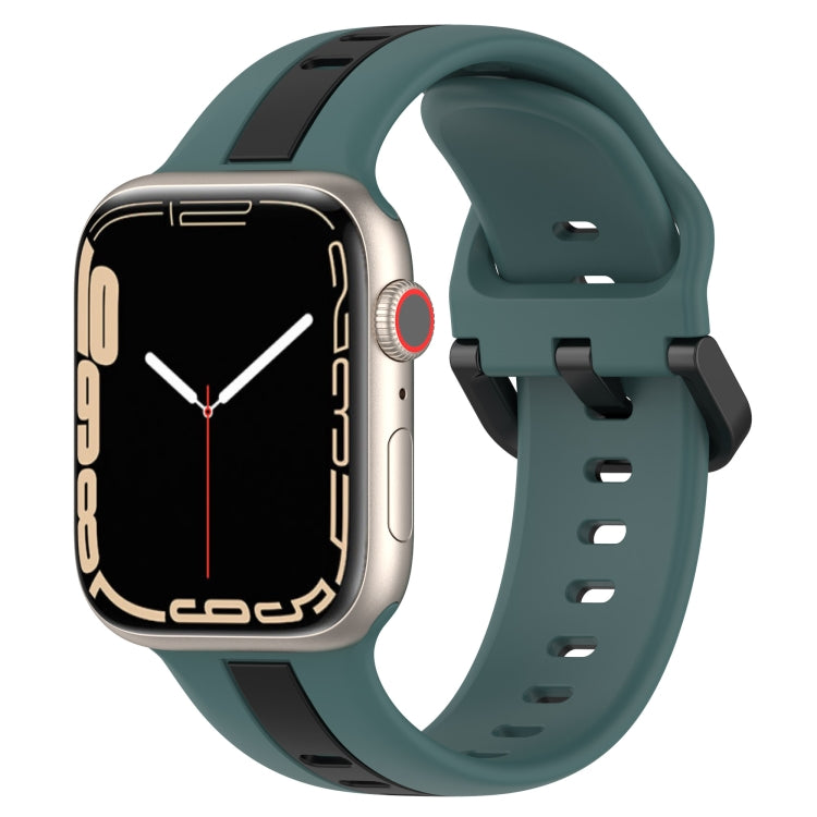 Two-Color Loop Buckle Silicone Watch Band, For Apple Watch Ultra 49mm, For Apple Watch Series 8&7 45mm