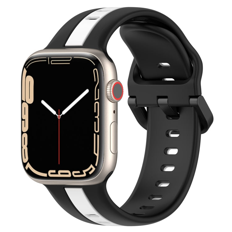 Two-Color Loop Buckle Silicone Watch Band, For Apple Watch Ultra 49mm, For Apple Watch Series 8&7 45mm