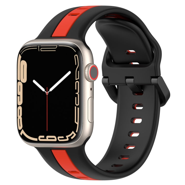 Two-Color Loop Buckle Silicone Watch Band, For Apple Watch Ultra 49mm, For Apple Watch Series 8&7 45mm