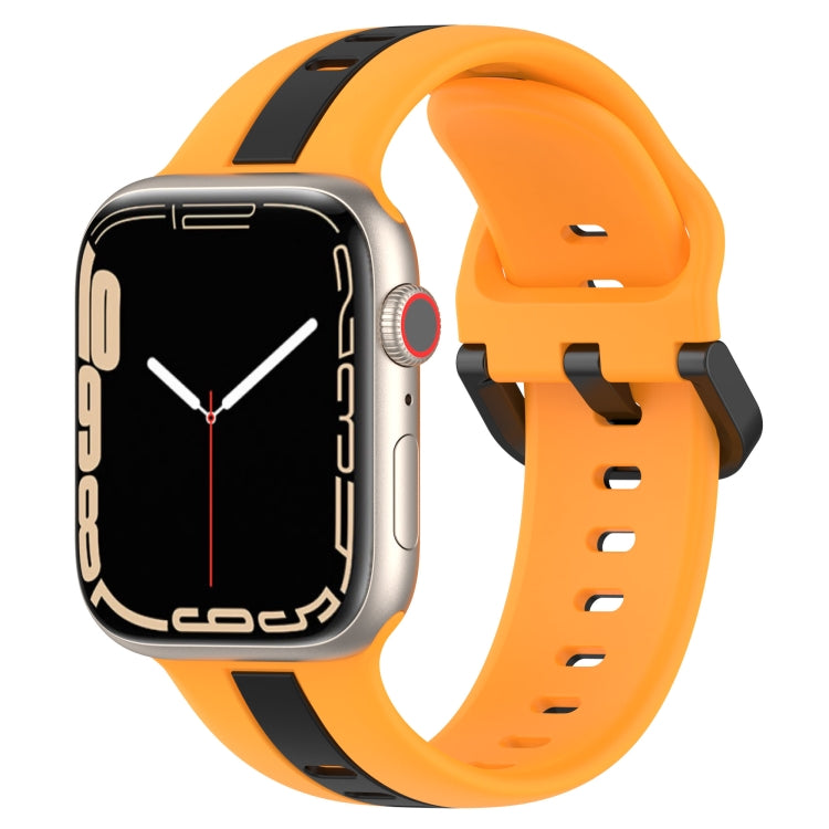 Two-Color Loop Buckle Silicone Watch Band, For Apple Watch Ultra 49mm, For Apple Watch Series 8&7 45mm