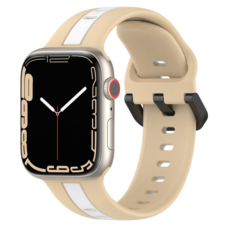 Two-Color Loop Buckle Silicone Watch Band, For Apple Watch Ultra 49mm, For Apple Watch Series 8&7 45mm