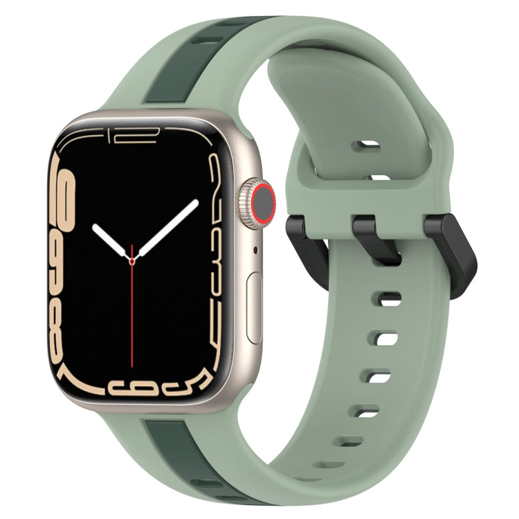 Two-Color Loop Buckle Silicone Watch Band, For Apple Watch Ultra 49mm, For Apple Watch Series 8&7 45mm