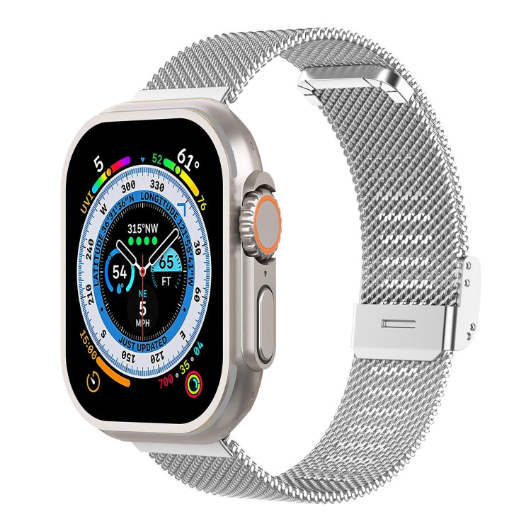 Milan Metal Steel Mesh Integrated Buckle Watch Band, For Apple Watch Series 8&7 41mm, For Apple Watch Ultra 49mm / Series 8&7 45mm