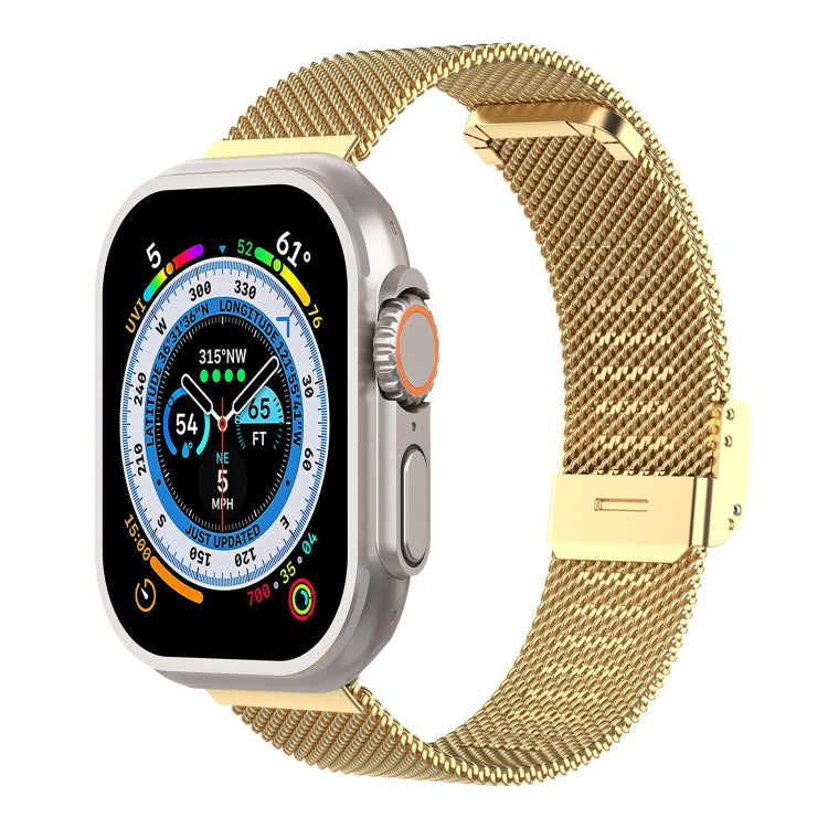 Milan Metal Steel Mesh Integrated Buckle Watch Band, For Apple Watch Series 8&7 41mm, For Apple Watch Ultra 49mm / Series 8&7 45mm