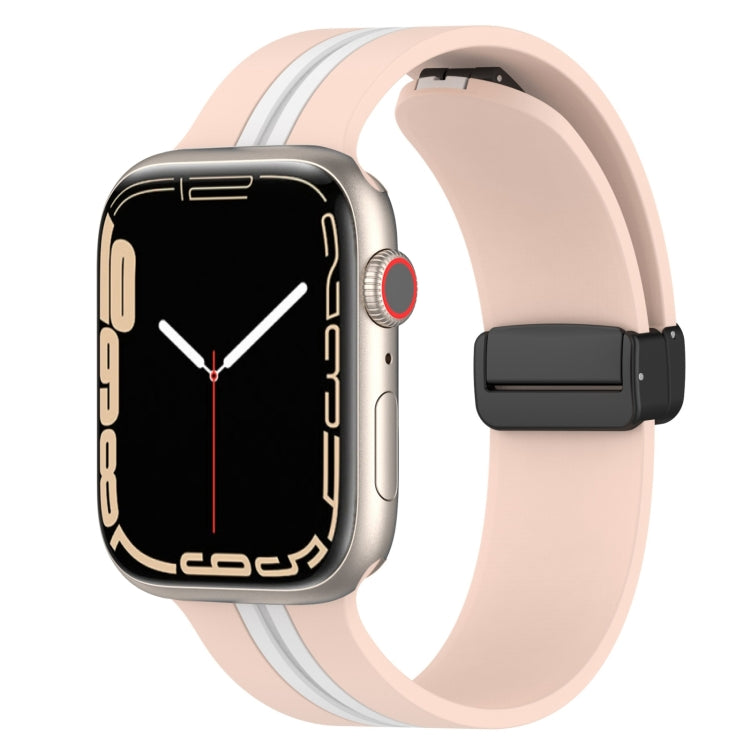 Magnetic Clasp Two-Color Silicone Watch Band, For Apple Watch Ultra 49mm, For Apple Watch Series 8&amp;7 45mm