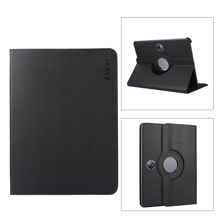 For OnePlus Pad / OPPO Pad 2 ENKAY 360 Degree Rotation Stand Litchi Leather Smart Tablet Case, For OnePlus Pad / OPPO Pad 2