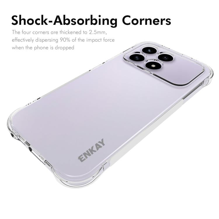 ENKAY Hat-Prince Transparent TPU Shockproof Phone Case, For Redmi K90, For Redmi K90 Pro Max, For Xiaomi 17 Pro, For Xiaomi 17, For Redmi 15C 5G / 4G EU 173mm, For Xiaomi Poco M7 Plus 5G / M7 4G 169mm, Redmi 15 5G Global / 15 4G SEA 169.5mm            ...