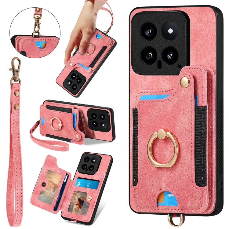Retro Skin-feel Ring Multi-card RFID Wallet Phone Case