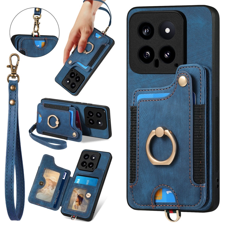 Retro Skin-feel Ring Multi-card RFID Wallet Phone Case
