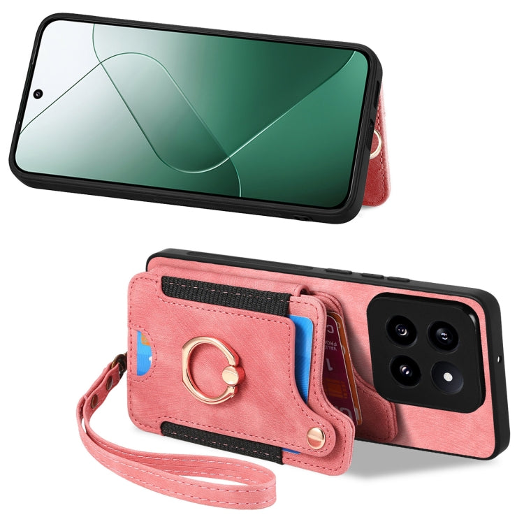 Retro Skin-feel Ring Multi-card RFID Wallet Phone Case
