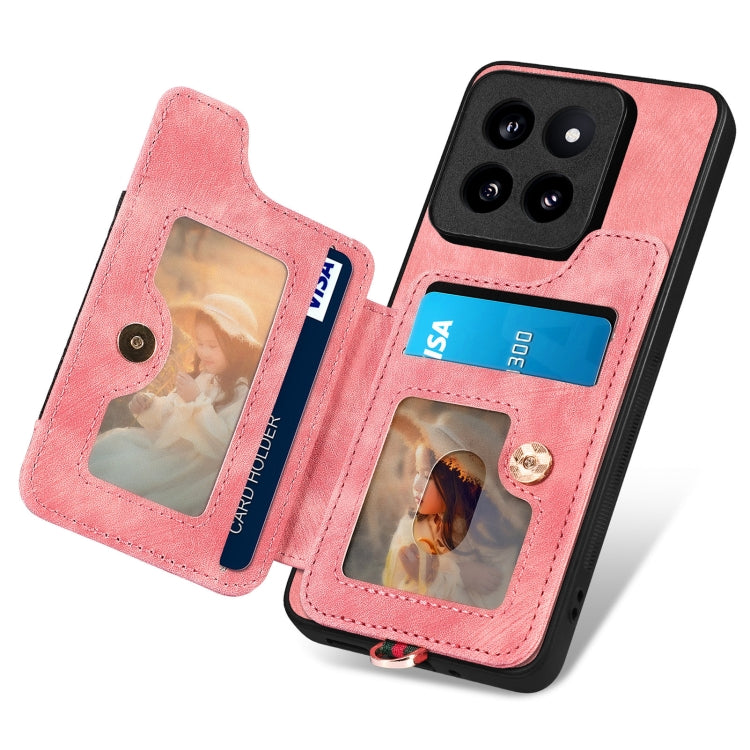 Retro Skin-feel Ring Multi-card RFID Wallet Phone Case